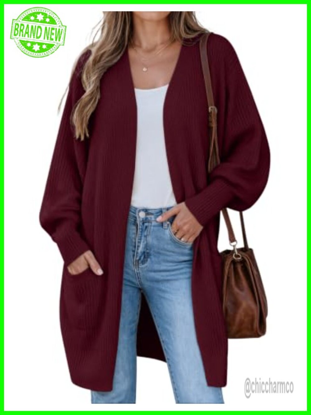 Womens Long Oversized Cardigan Fall Chunky Open Front Sweater with Pockets